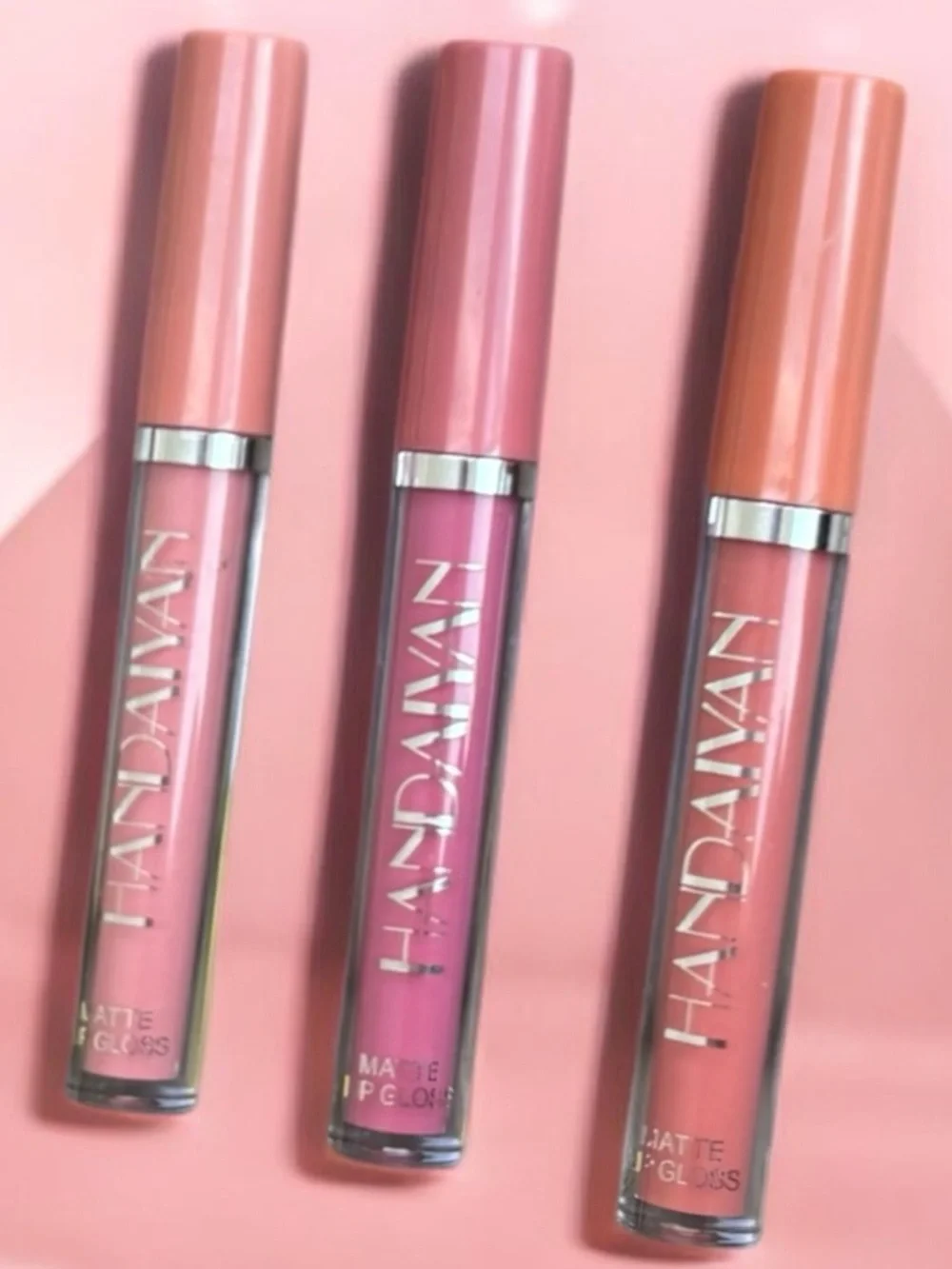 Luxe Velvet Matte Lipgloss Trio Handaiyan Lip Beauty Set Wristlet Makeup Bundle